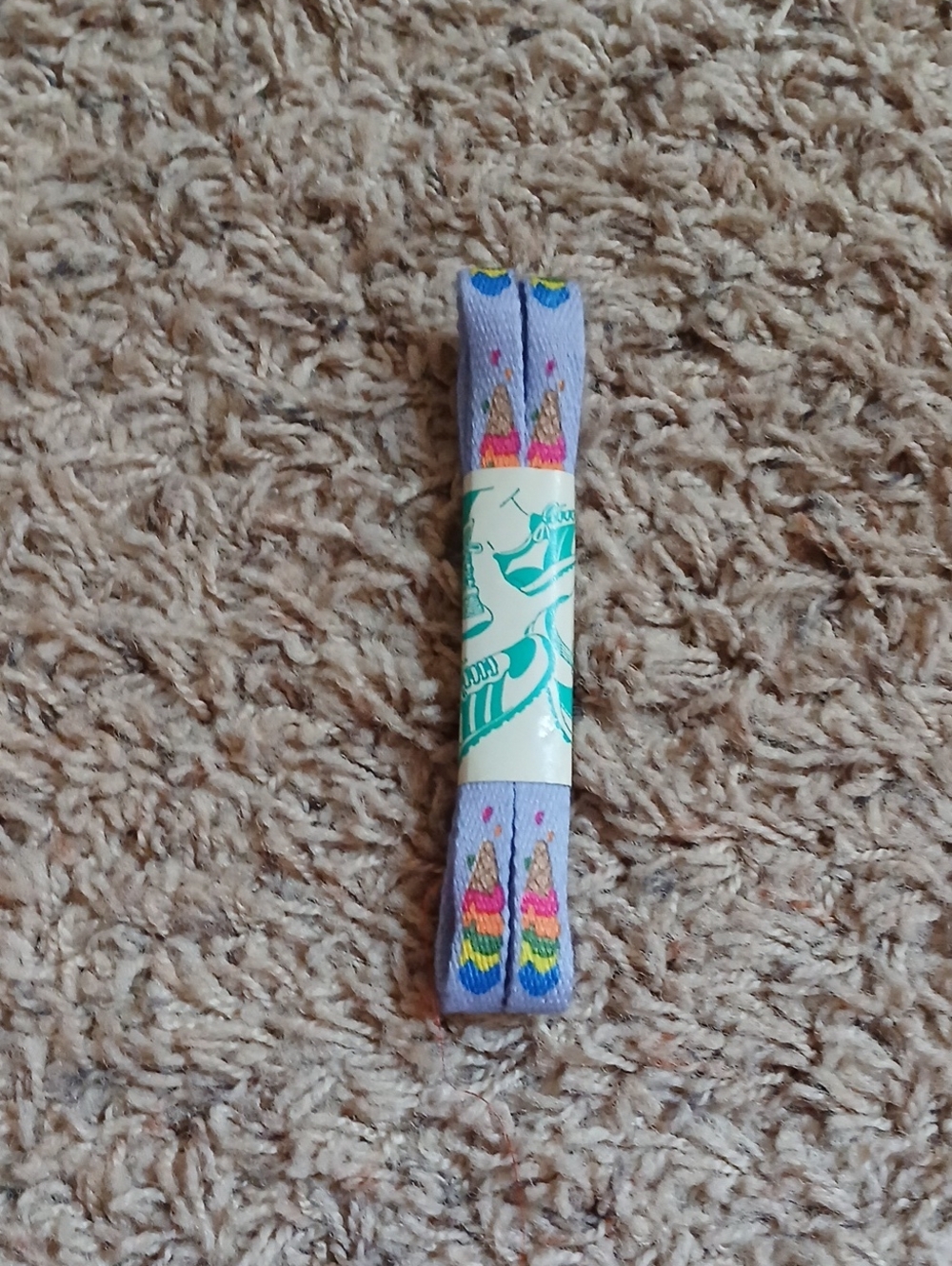 Novelty Ice Cream Print Lavender Shoelaces